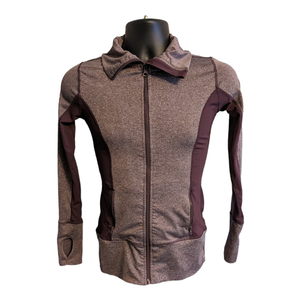 Athletic Zip Up Jacket Two Tone Purple High Quality Woman's Extra Small XS